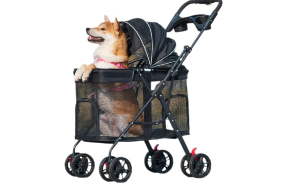 Explore the PawRider Deluxe Pet Stroller: A Stylish & Safe Ride for Your Medium Dog!