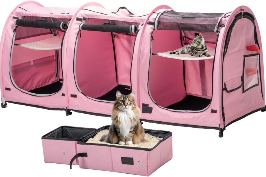 The Ultimate Portable Cat & Dog Condo: Travel Comfort with 3 Compartments!