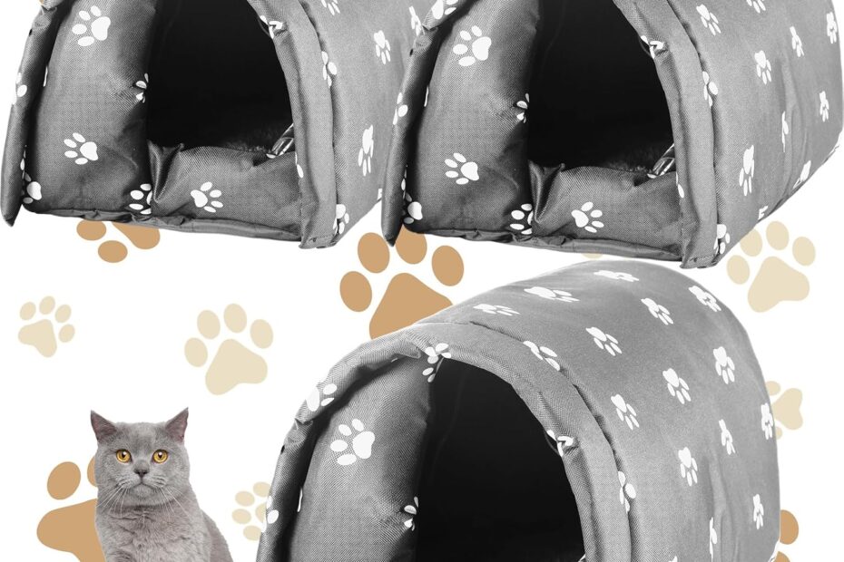 Ultimate Winter Shelter: 3 Pcs Weatherproof Cat Houses for Outdoor Felines